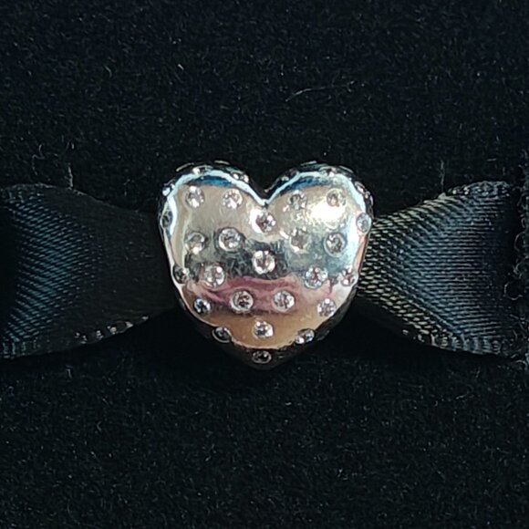 Authentic Pandora Sparkle of Love Charm 791241CZ Silver with CZ - Picture 2 of 5